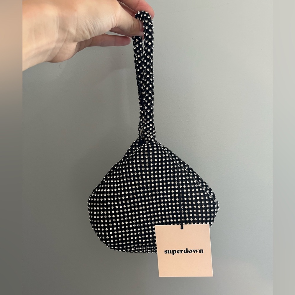 Superdown wristlet - black with gems
